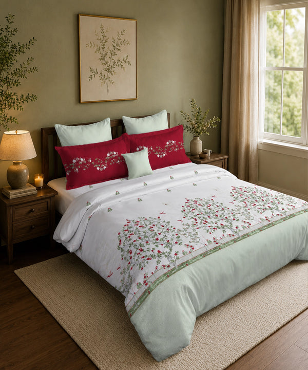 Classic Folklores King Bedsheet Set, Fairy’s Harvest|210 TC Cotton| 2 Pillow Covers