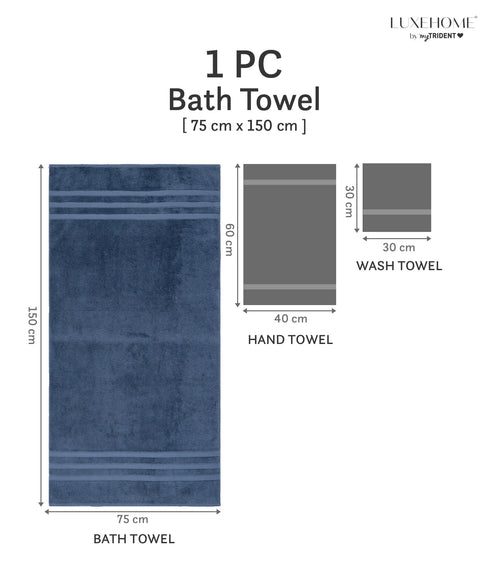Luxehome Supima Cotton Bath Towel, Sea Blue| 600 GSM | 100% Supima Cotton