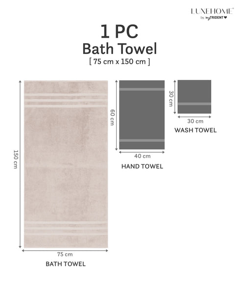 Luxehome Supima Cotton Bath Towel, Dark Sand| 600 GSM | 100% Supima Cotton