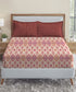 Urban Comfort Queen Bedsheet Set, Aria Red |144 TC Cotton| 2 Pillow Covers