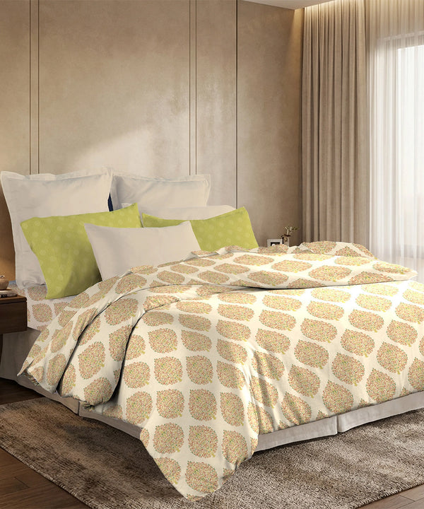 Soft Comfort King Bedsheet Set, Soft Paisley | 200 TC Cotton|2 Pillow Covers