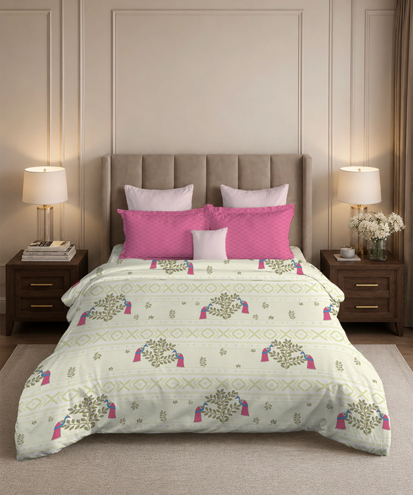 Soft Comfort King Bedsheet Set, RITVI | 180 TC Cotton|2 Pillow Covers