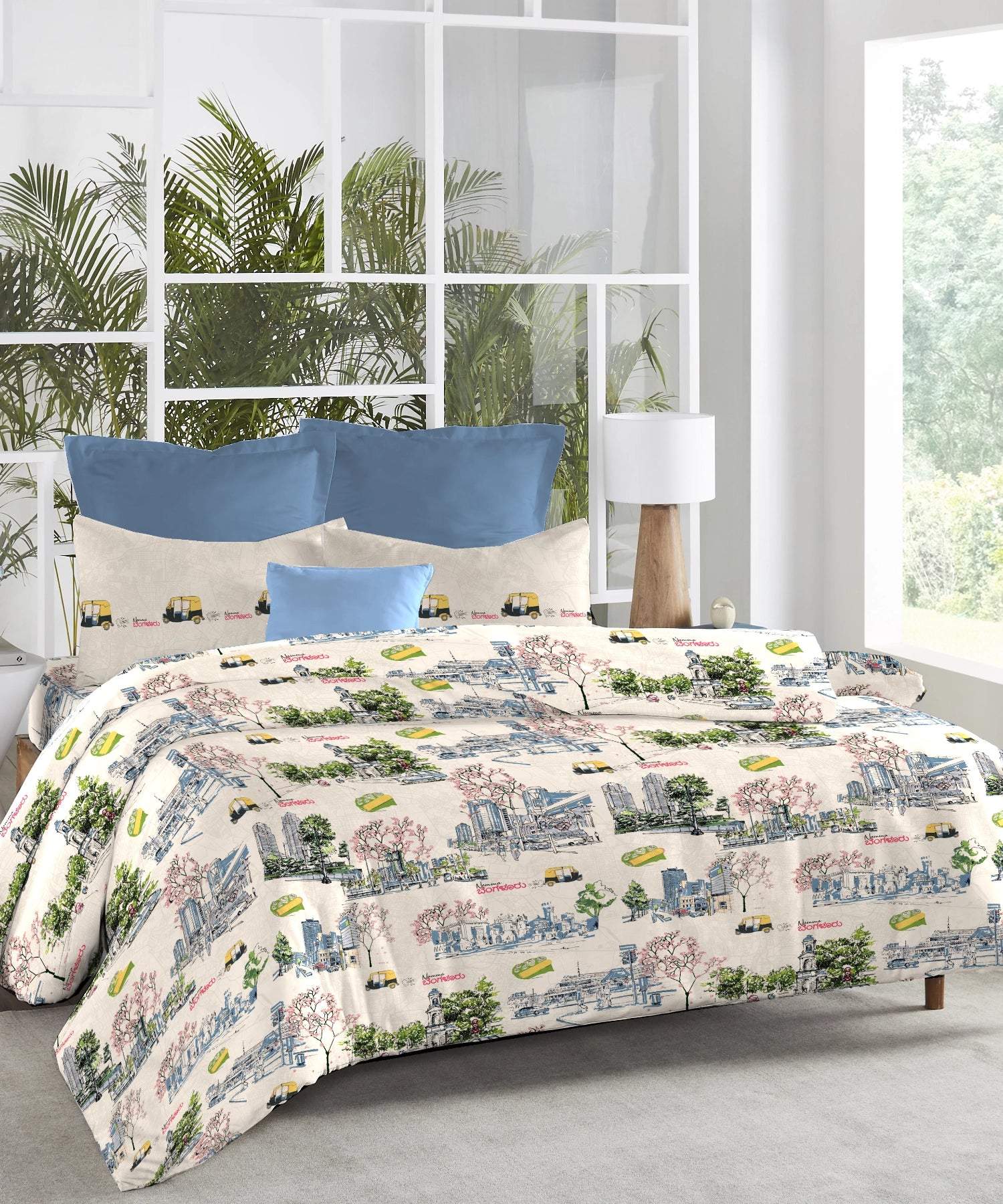 Atulaya Bharat King Bedsheet Gift Set, Namma Bengaluru|144 TC Cotton|2