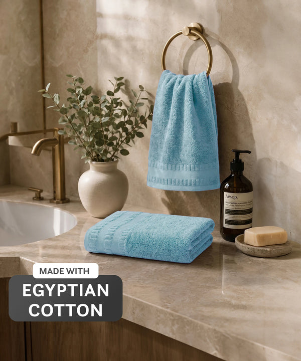 Luxe Home Egyptian Cotton 2 Pc Hand Towel Set,Tourmaline| 700 GSM | 100% Egyptian Cotton