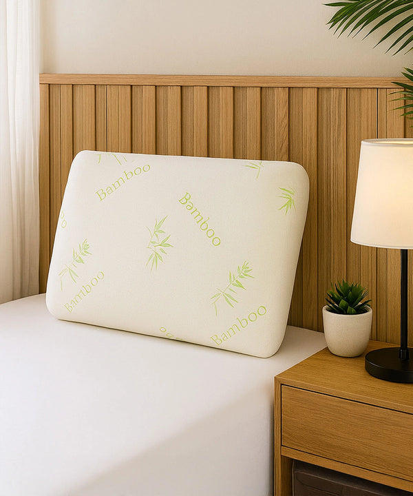 Classic Bamboo memory Foam 1 Pc Pillow|200 GSM Spun Knitted Bamboo Fabric