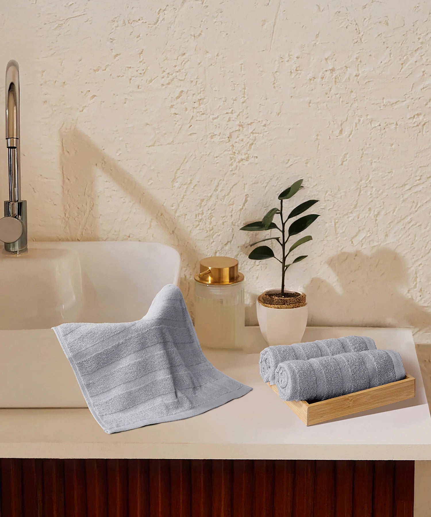 Quick Dry 3 Pc Wash Towel, Charcoal Grey|400 GSM Cotton