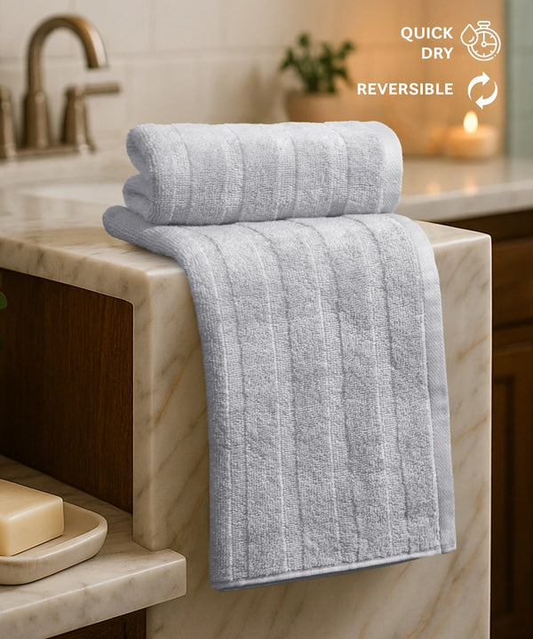 Quick Dry 2 Pc Hand Towel, Charcoal Grey|400 GSM Cotton