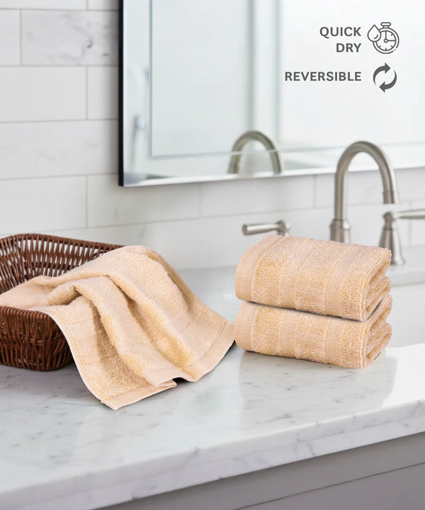 Quick Dry 3 Pc Face Towel, Beige|400 GSM Cotton