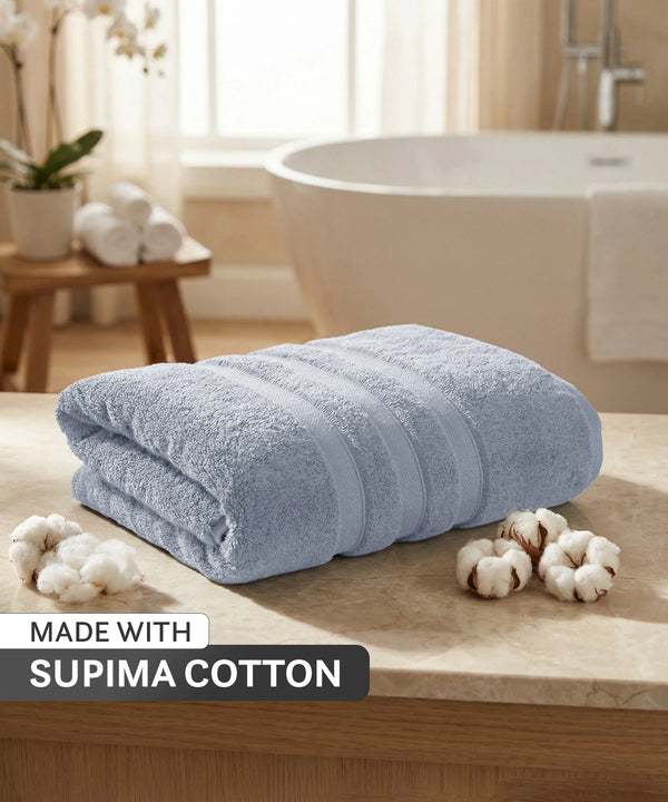 Luxehome Supima Cotton Bath Towel, Ultimate Grey| 600 GSM | 100% Supima Cotton