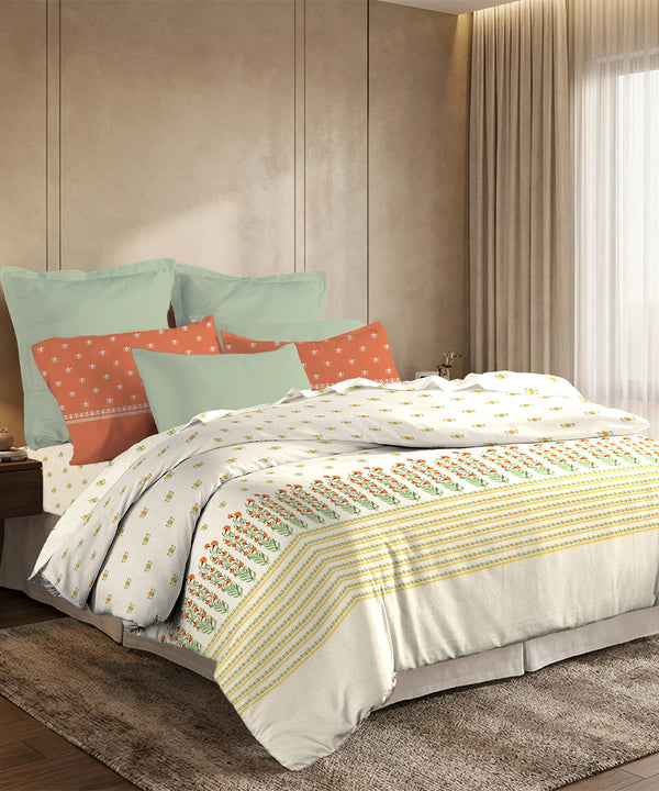 Soft Comfort King Bedsheet Set, Art Age | 200 TC Cotton|2 Pillow Covers
