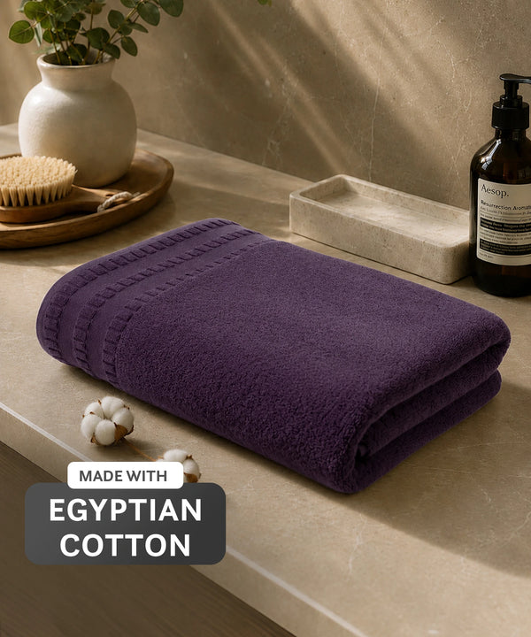Luxe Home Egyptian Cotton Bath Towel,Purple| 700 GSM | 100% Egyptian Cotton