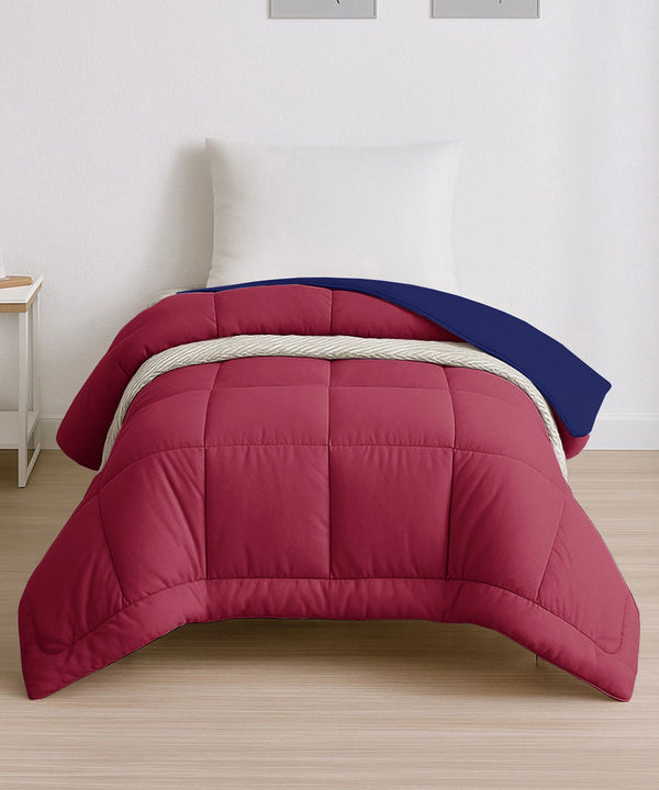 Soft Comfort Solid Single AC Comforter, French Roast|200 GSM Micro Polyester|Reversible