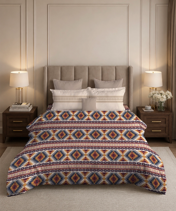Soft Comfort King Bedsheet Set, GRACE | 180 TC Cotton|2 Pillow Covers
