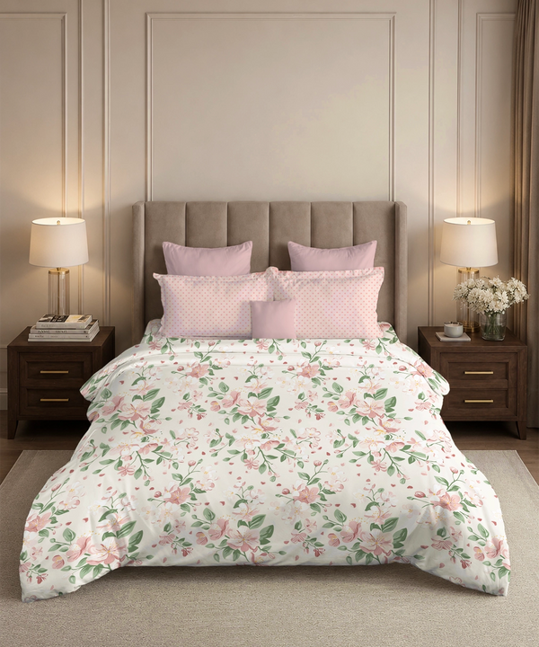 Soft Comfort King Bedsheet Set, DAISY | 180 TC Cotton|2 Pillow Covers