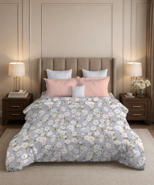 Soft Comfort King Bedsheet Set, ELYSIN | 180 TC Cotton|2 Pillow Covers