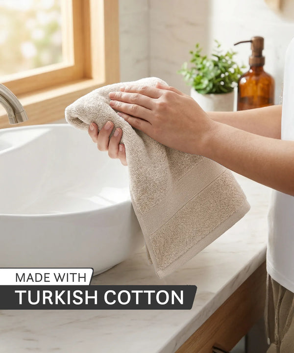 Luxehome Turkish Towel 1Pc Hand Towel, Dry Sand | 800 GSM Cotton