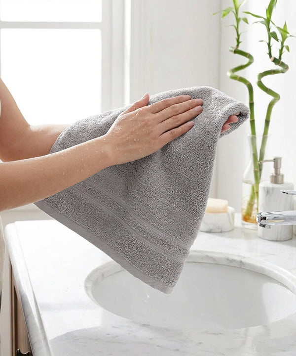Luxe Home 1Pc Hand Towel, Charcoal| 600 GSM Cotton Bamboo