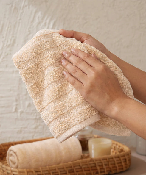 Quick Dry 2 Pc Hand Towel, Beige|400 GSM Cotton