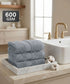 Luxehome Supima Cotton 3 Pc Face Towel Set, Ultimate Grey| 600 GSM | 100% Supima Cotton