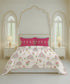 Home Essential Royal Bloom Queen Bedsheet Set, Gilded Dream Pink| 144TC Cotton| 2 Pillow Covers