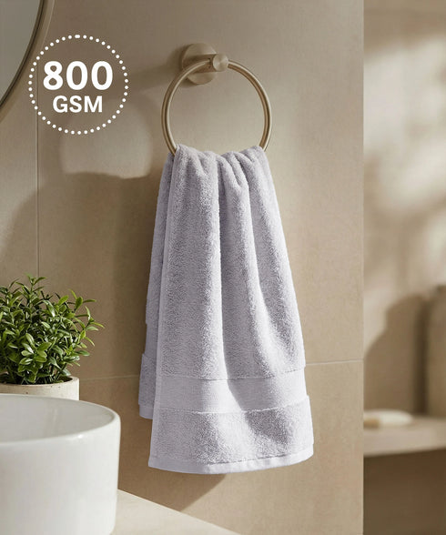 Luxehome Turkish Towel 1Pc Hand Towel, Soft Silver | 800 GSM Cotton