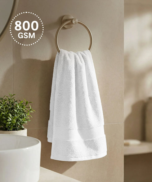 Luxehome Turkish Towel 1Pc Hand Towel, Arctic White | 800 GSM Cotton