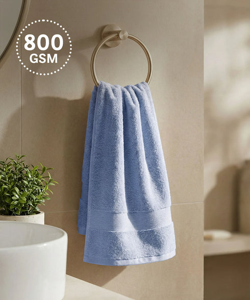 Luxehome Turkish Towel 1Pc Hand Towel, Blue Crest| 800 GSM Cotton