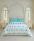 Home Essential Royal Bloom Queen Bedsheet Set, Raya Blue| 144TC Cotton| 2 Pillow Covers
