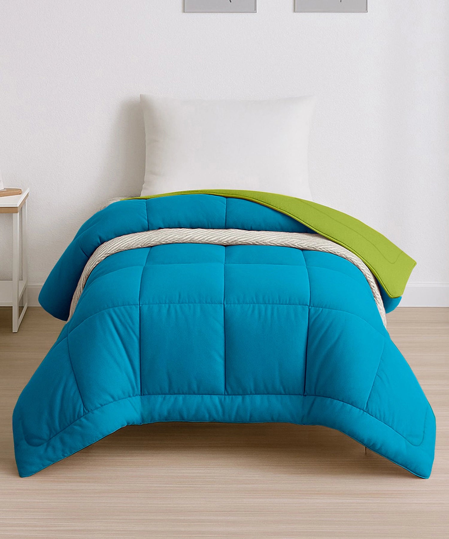 Soft Comfort Solid Single AC Blanket/Comforter, Aqua Lush|200 GSM Micro Polyester|Reversible