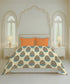 Home Essential Royal Bloom Queen Bedsheet Set, Dhalia Orange| 144TC Cotton| 2 Pillow Covers