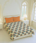 Home Essential Royal Bloom Queen Bedsheet Set, Dhalia Orange| 144TC Cotton| 2 Pillow Covers