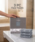Luxehome Supima Cotton 3 Pc Face Towel Set, Ultimate Grey| 600 GSM | 100% Supima Cotton