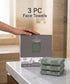 Luxehome Supima Cotton 3 Pc Face Towel Set, Priarie Sage| 600 GSM | 100% Supima Cotton