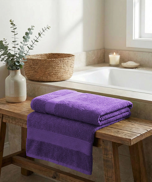 Urban Comfort Bath Towel, Purple| 450 GSM Cotton