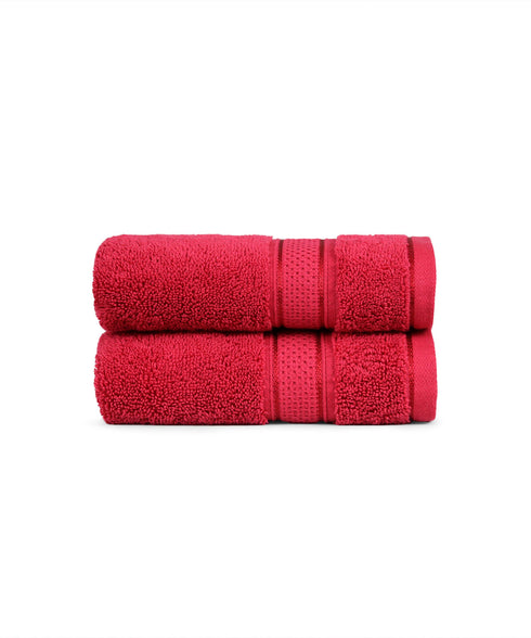 Indulgence 2Pc Hand Towel, Blood Red|600 GSM Cotton