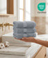 Luxehome Supima Cotton 3 Pc Face Towel Set, Ultimate Grey| 600 GSM | 100% Supima Cotton