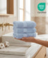 Luxehome Supima Cotton 3 Pc Face Towel Set, Dusty Blue| 600 GSM | 100% Supima Cotton