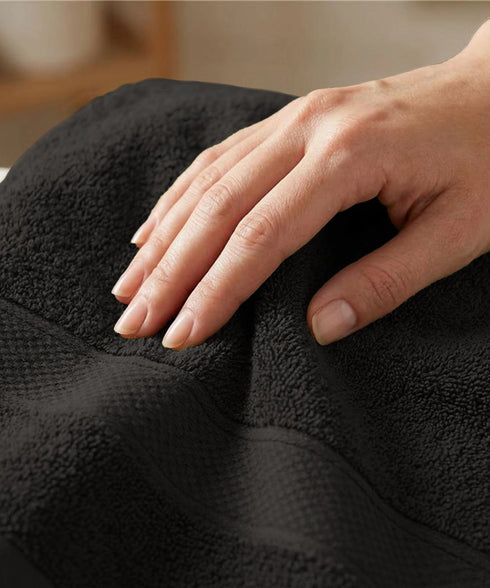 Urban Comfort Bath Towel, Black| 450 GSM Cotton