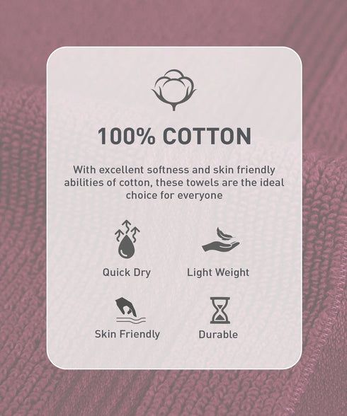 Urban Comfort 6Pc Face Towel Set, Wine Red| 450 GSM | 100% Cotton