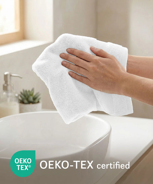 Luxehome Turkish Towel 1Pc Hand Towel, Arctic White | 800 GSM Cotton