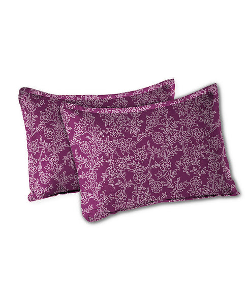 Urban Comfort Queen Bedsheet Set, Desert Garden Pink |144 TC Cotton| 2 Pillow Covers