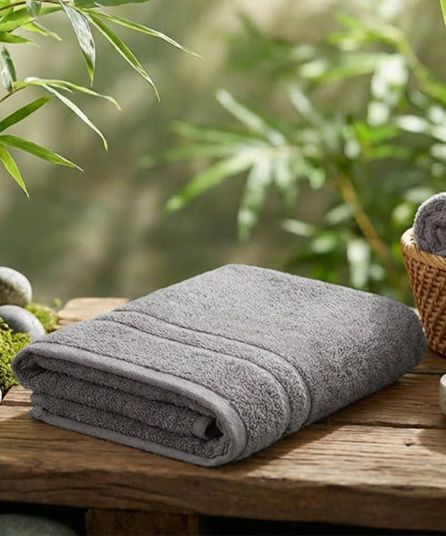 Luxe Home 1Pc Hand Towel, Charcoal| 600 GSM Cotton Bamboo