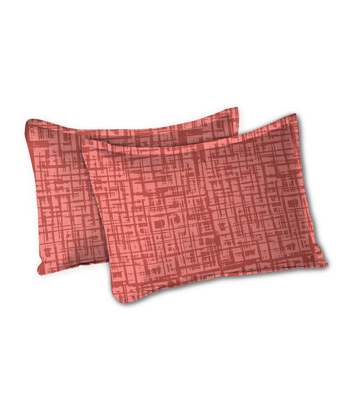 Urban Comfort Queen Bedsheet Set, Aria Red |144 TC Cotton| 2 Pillow Covers