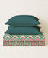 Home Essential Royal Bloom Queen Bedsheet Set, Rosario Teal| 144TC Cotton| 2 Pillow Covers