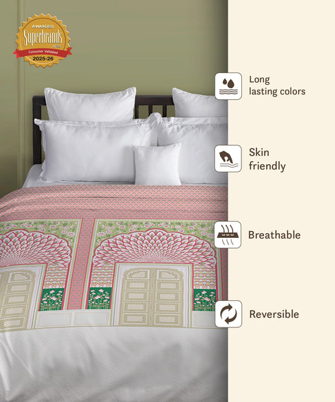 Gates Around The Globe Double AC Comforter, Lirale| 180 TC Cotton