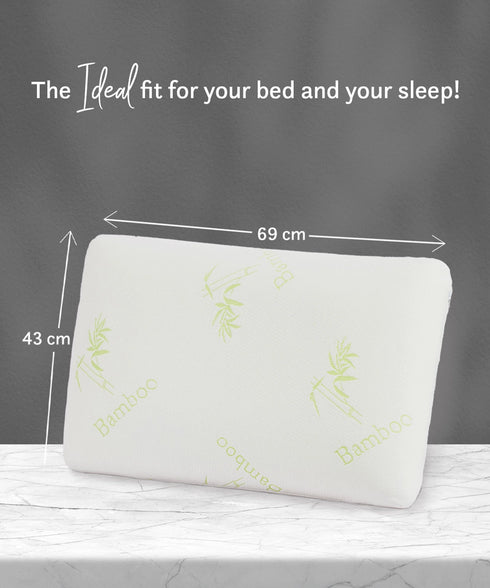 Classic Bamboo memory Foam 1 Pc Pillow|200 GSM Spun Knitted Bamboo Fabric