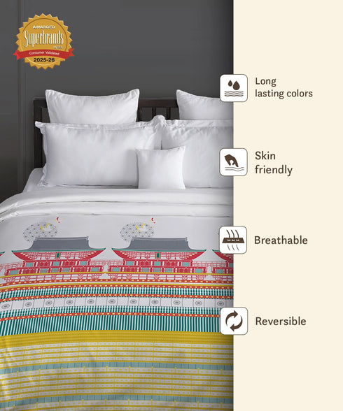 Gates Around The Globe Double AC Comforter, Torii| 180 TC Cotton