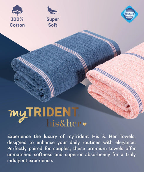 His & Her 2 PC Bath Towel Set, Candy & Floss|500 GSM Cotton