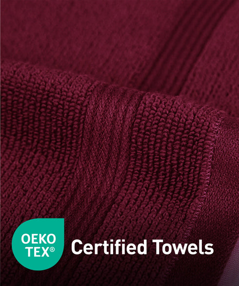 Urban Comfort 6Pc Face Towel Set, Wine Red| 450 GSM | 100% Cotton