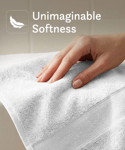 Luxehome Turkish Towel 1Pc Hand Towel, Arctic White | 800 GSM Cotton